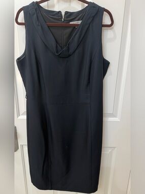 Classiques Entier Black Sleeveless Cowl Neck Sheath Dress